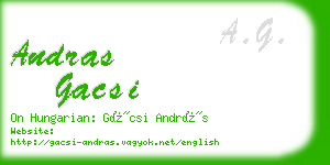 andras gacsi business card